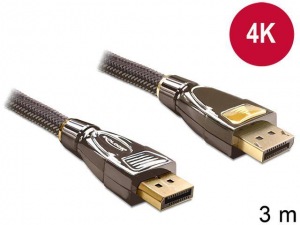 Obrzok Delock Cable Displayport 1.2 male > Displayport male 4K 3m PREMIUM - 