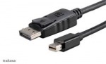 Obrzok produktu AKASA AK-CBDP02-20BK Mini DisplayPort to DisplayPort,  1.2 ,  2meters