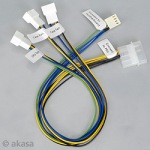 Obrzok produktu AKASA kbel Silent Smart PWM, 4-pin Molex na 3 x 4-pin PWM, 0,3m