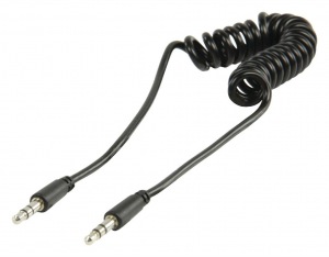 Obrzok Valueline coiled 3.5mm stereo audio cable 1.00 m black - VLMP22010B1.00