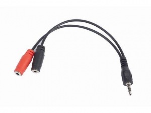 Obrzok Gembird adaptr Stereo Mini Jack (M) 4-pin -> 2x Mini Jack (F) - CCA-417
