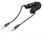 Obrzok produktu Valueline coiled 3.5mm stereo audio cable 1.00 m black