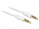 Obrzok produktu Delock kabel stereo jack 3.5 mm 4 pin (M) > (M),  1 m,  biely