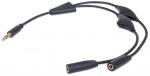 Obrzok produktu Manhattan audio rozde. kbel,  jack 3.5mm samec -> 2x jack 3.5mm samica,  30cm