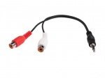 Obrzok produktu Natec stereo audio kbel, jack na 2x RCA cinch, 0,2m