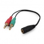 Obrzok produktu Gembird 2X3.5 MM 4-PIN audio cross-over adaptr,  ierny