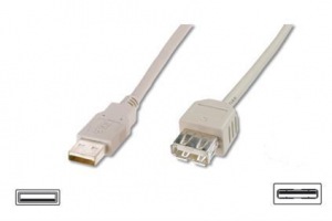 Obrzok ASSMANN USB 2.0 HighSpeed Extension cable USB A M (plug)  - AK-300200-018-E