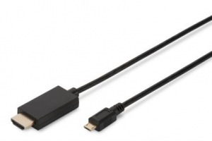 Obrzok ASSMANN USB 2.0 HighSpeed MHL Adapter Cable microUSB B M(plug)  - AK-300307-010-S