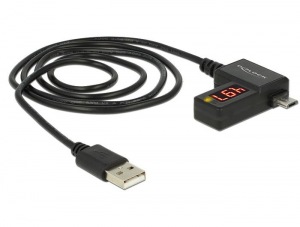 Obrzok Delock kbel USB 2.0 A samec > Micro-B samec s LED indiktorom pre Volt  - 