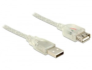 Obrzok Delock Extension cable USB 2.0 Type-A male > USB 2.0 Type-A female 5m transpar - 