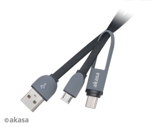 Obrzok AKASA - typ C a mikro B na USB 2.0 typ A adaptr - AK-CBUB35-10BK