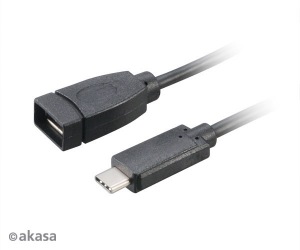 Obrzok AKASA  - USB 3.1 typ C na typ A adaptr - 15 cm - AK-CBUB30-15BK