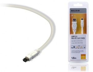 Obrzok Belkin kbel USB 2.0 - F3U155cp1.8MWHT