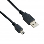 Obrzok produktu 4World Kabel USB 2.0 MINI 5pin,  AM  /  B MINI 1.8m HQ,  feritov filter