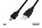 Obrzok produktu ASSMANN USB 2.0 HighSpeed  Cable USB A M (plug) / miniUSB B(5pin) M (plug)3m black