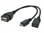 Obrzok produktu Gembird cable USB OTG AF to micro BM + micro BF,  0, 15 m