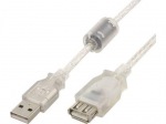 Obrzok produktu Gembird USB 2.0 AM-AF predlovac kbel 1, 8m,  premium,  transparent