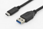 Obrzok produktu ASSMANN USB 3.0 SuperSpeed Connection Cable USB A M (plug) / USB C M (plug) 1m bla