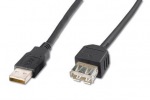 Obrzok produktu ASSMANN USB 2.0 HighSpeed Extension cable USB A M (plug) / USB A F (jack) 1, 8m bla