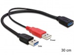 Obrzok produktu Delock kbel USB 3.0, A female na A USB 3.0-A male + USB 2.0-A male