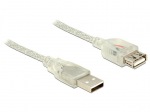 Obrzok produktu Delock Extension cable USB 2.0 Type-A male > USB 2.0 Type-A female 1.5m transpar
