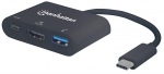 Obrzok produktu Manhattan USB-C 3.1 multiport adaptr -> HDMI / USB-A / USB-C ierny