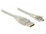 Obrzok produktu Delock Cable USB 2.0 Type-A male > USB 2.0 Micro-B male 0.5m transparent