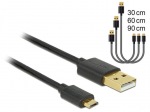 Obrzok produktu Delock Data and Fast Charging Cable USB 2.0 A-male>Micro-B-male, 3 pieces set bla