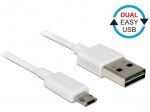 Obrzok produktu Delock Cable USB Micro AM-BM 2.0 3m White Dual Easy-USB