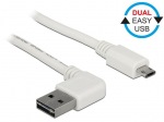Obrzok produktu Delock Cable USB Micro AM-BM 2.0 0.5m White Angled Left / Right USB-A Easy-USB
