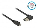 Obrzok produktu Delock Cable USB Micro AM-BM 2.0 0.5m Black Angled Left / Right Dual Easy-USB
