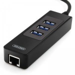 Obrzok produktu Unitek Y-3045 adaptr USB 3.0 - Gigabit + hub 3x USB 3.0