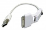 Obrzok produktu Sandberg USB synchronizan a napjac kael,  3v1,  iPad / iPhone / iPod,  1m,  biely