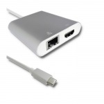 Obrzok produktu Qoltec Adapter USB 3.1 typC  /  HDMI AF + USB 3.0 AF + RJ45 F + PD