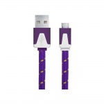 Obrzok produktu Esperanza EB176V kbel Micro USB 2.0 A-B M / M,  opeten,  ploch,  1.0m,  fialov