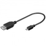 Obrzok produktu Kbel USB micro 0, 2m,  USB 2.0 A(F)-microUSB B(M)-funkcia OTG (On The Go)
