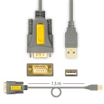 Obrzok produktu AXAGON ADS-1PS USB2.0 - seriov RS-232 DB9 Prolific adapter 1, 5m