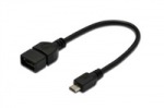 Obrzok produktu Digitus kbel USB 2.0, OTG, USB A(F) na MicroB, 0,2m