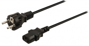 Obrzok Valueline power cable Schuko straight male - IEC-320-C13 2.00 m black - VLEP10030B20
