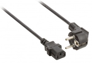 Obrzok Valueline power cable Schuko angled male - IEC-320-C13 5.00 m black - VLEP10000B50