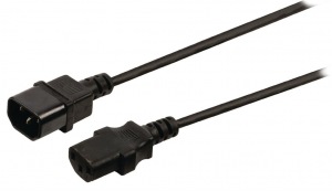 Obrzok Valueline power cable IEC-320-C14 - IEC-320-C13 3.00 m black - VLEP10500B30