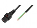 Obrzok produktu Power Cable,  Stripped End,  H05VV-F 3 X 1.00mm2 to C13 IEC LOCK,  2m black