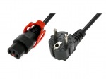 Obrzok produktu Power Cable,  R / A Schuko plug,  H05VV-F 3 X 1.00mm2 to C13 IEC LOCK  2m black