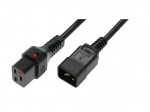Obrázok produktu Power Cable,  Male C20,  H05VV 3 X 1.5mm2 to C19 IEC LOCK, 3m black