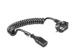 Obrzok produktu Natec coiled power cord VDE CEE 7 / 7 -> IEC 320 C13,  0.5m - 1.5m (blister)