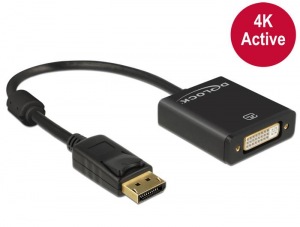 Obrzok Delock Adapter Displayport 1.2 samec> DVI samica 4K Active ierny - 