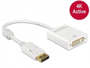 Obrzok Delock adaptr Displayport 1.2 samec > DVI samice 4K Active biely - 