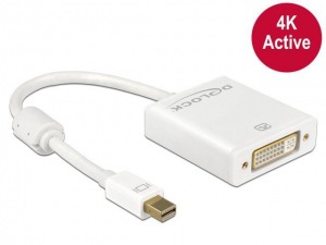 Obrzok Delock Adapter mini Displayport 1.2 male > DVI female 4K Active white - 