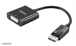 Obrzok AKASA AK-CBDP05-20BK DisplayPort to DVI Passive Converter - AK-CBDP05-20BK