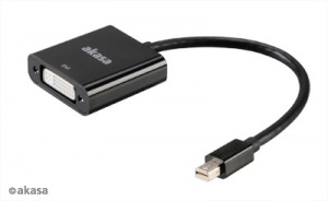 Obrzok AKASA AK-CBDP08-20BK Mini DisplayPort to DVI Passive Converter - AK-CBDP08-20BK